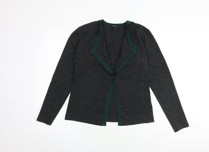 Dimensions Womens Grey V-Neck Acrylic Cardigan Jumper Size 10