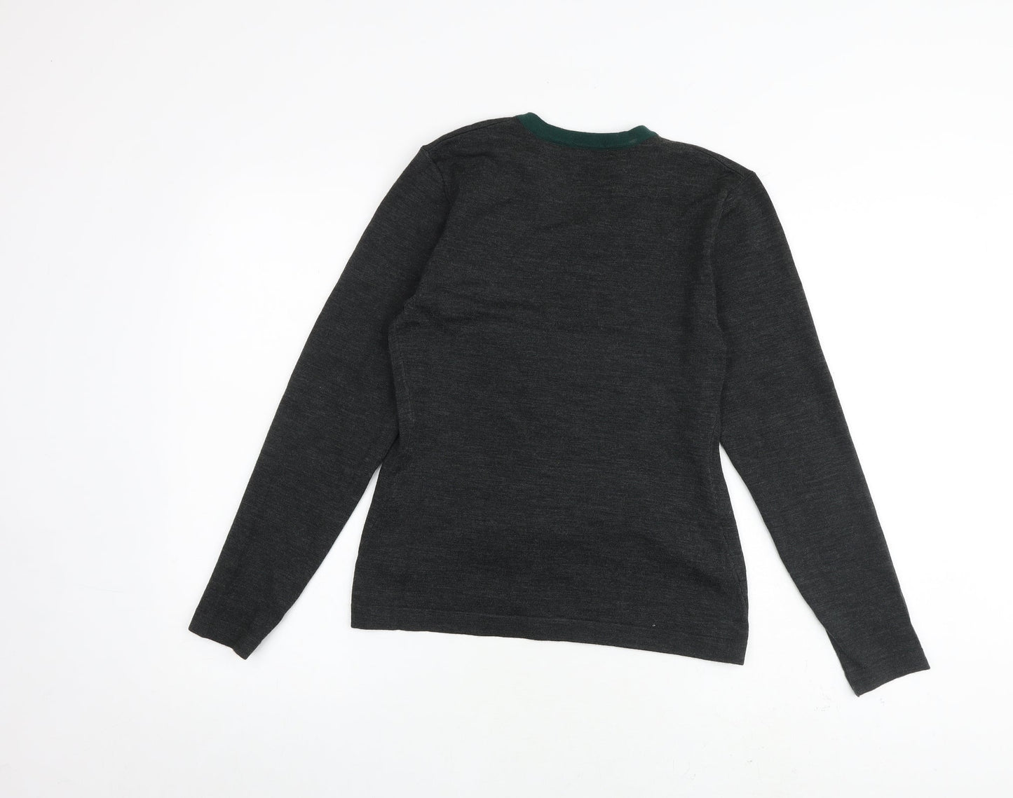 Dimensions Womens Grey V-Neck Acrylic Cardigan Jumper Size 10