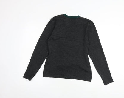 Dimensions Womens Grey V-Neck Acrylic Cardigan Jumper Size 10
