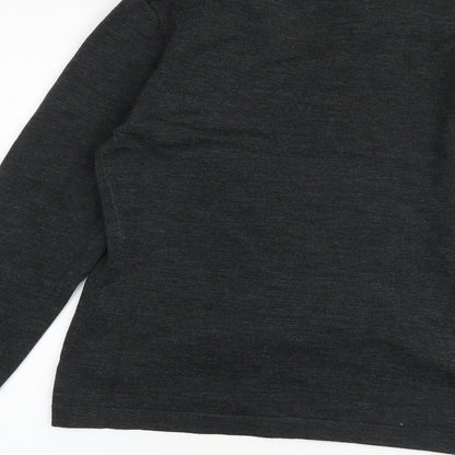 Dimensions Womens Grey V-Neck Acrylic Cardigan Jumper Size 10