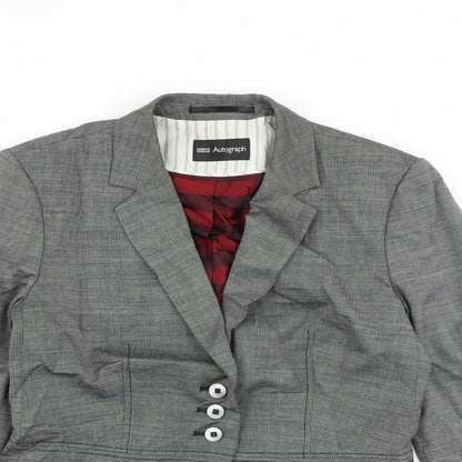 Autograph Womens Grey Jacket Blazer Size 10 Button
