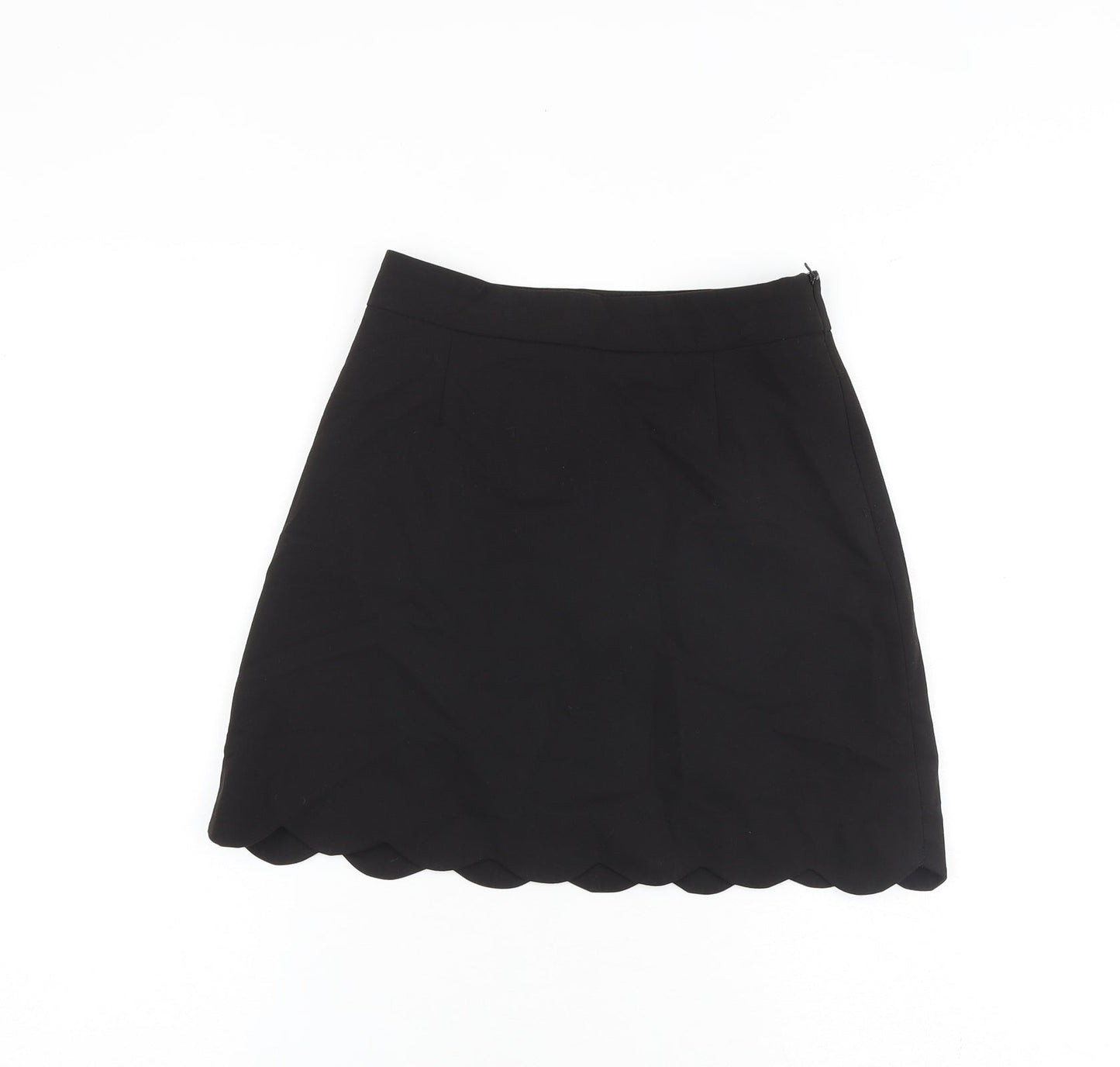 ASOS Womens Black Polyester A-Line Skirt Size 6 Zip
