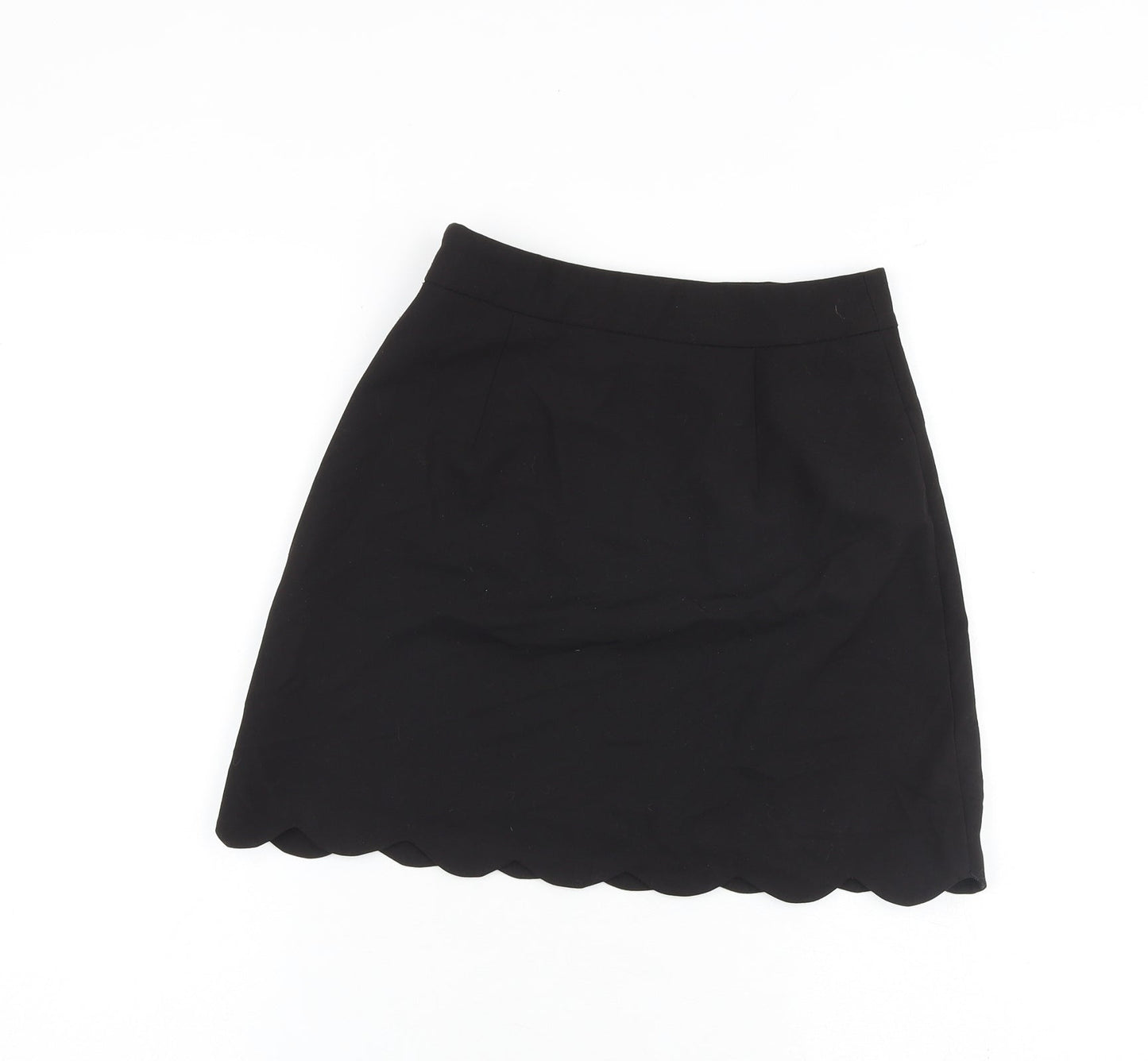 ASOS Womens Black Polyester A-Line Skirt Size 6 Zip