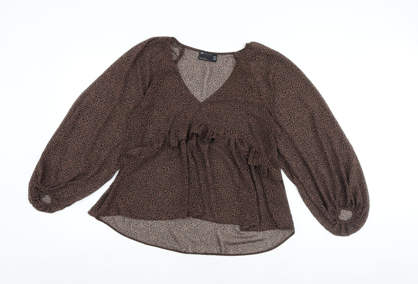 Womens UK Size 10 ASOS Brown Basic Blouse