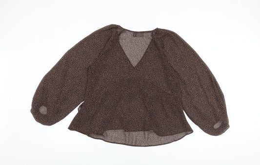 Womens UK Size 10 ASOS Brown Basic Blouse