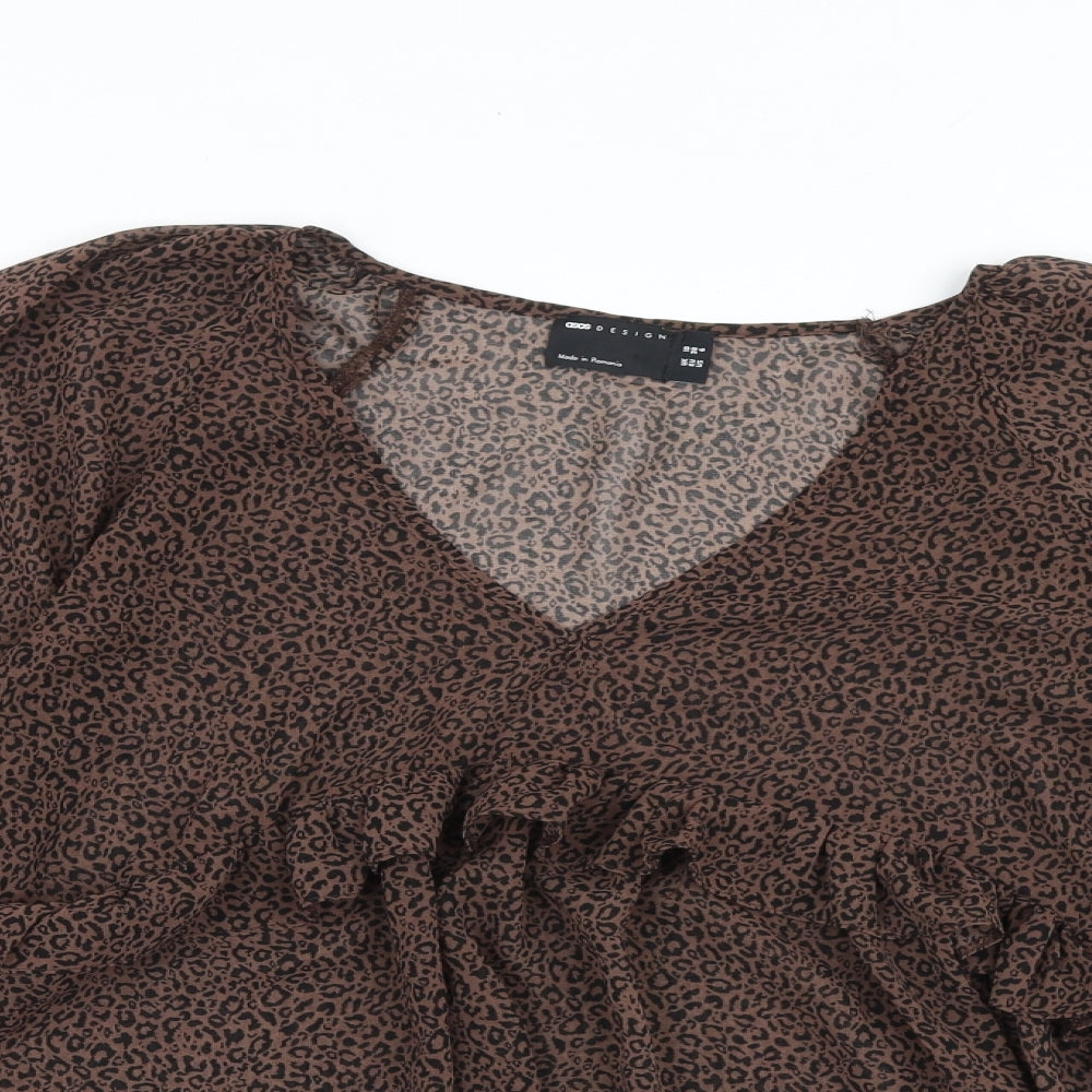 Womens UK Size 10 ASOS Brown Basic Blouse