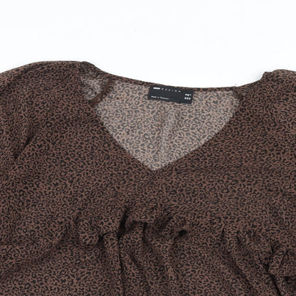 Womens UK Size 10 ASOS Brown Basic Blouse