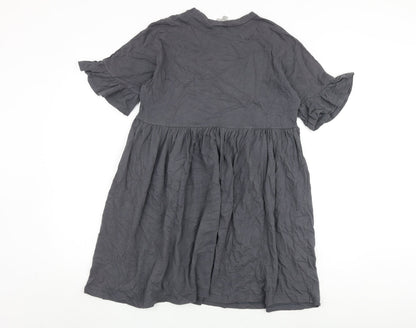 ASOS Womens Grey 100% Cotton A-Line Size 10 Round Neck Pullover