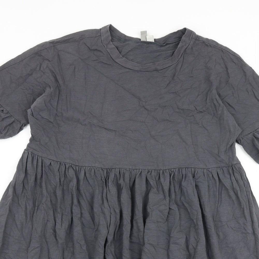 ASOS Womens Grey 100% Cotton A-Line Size 10 Round Neck Pullover