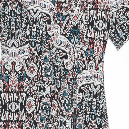 Monsoon Womens Multicoloured Geometric Polyester A-Line Size 14 Round Neck Pullover