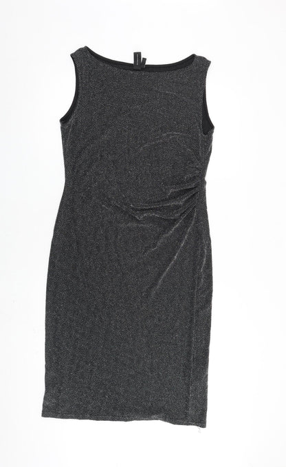 IZABEL LONDON Womens Black Nylon A-Line Size 16 Round Neck Pullover