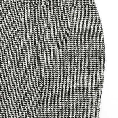 H&M Womens Black Geometric Polyester A-Line Skirt Size 8 Zip