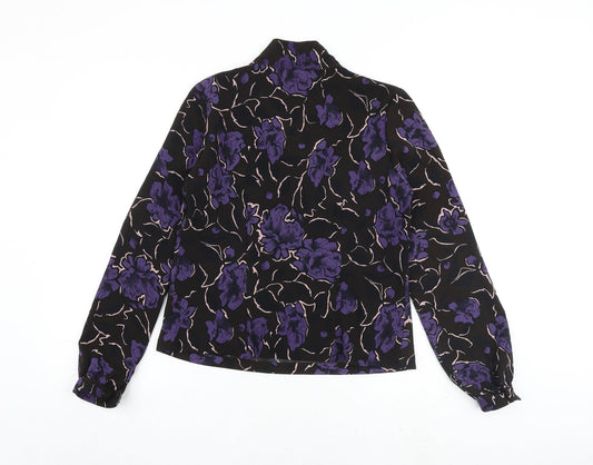 Nightingales Womens Brown Floral Polyester Basic Blouse Size 10 V-Neck