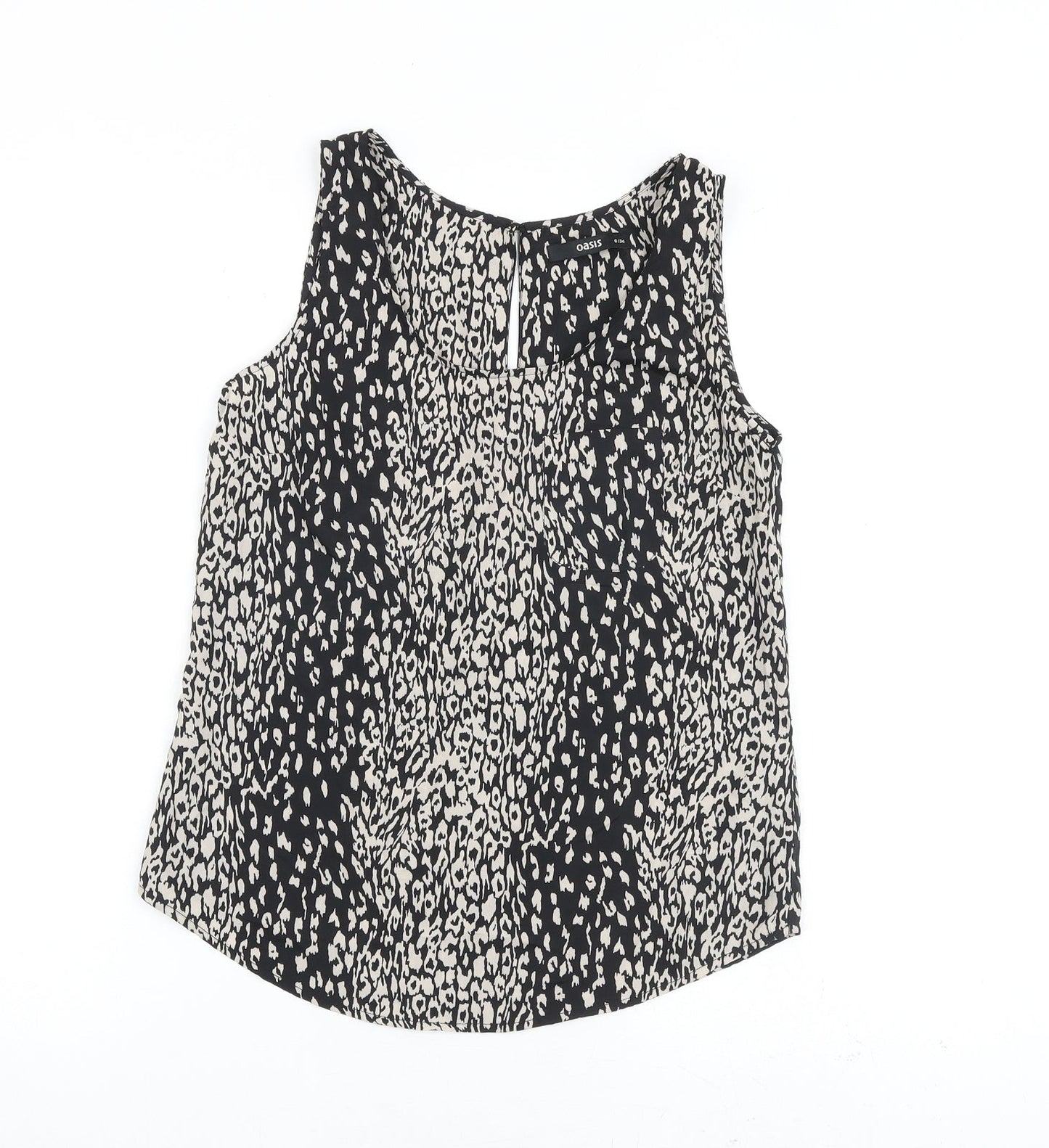 Womens UK Size 8 Oasis Black Basic Tank