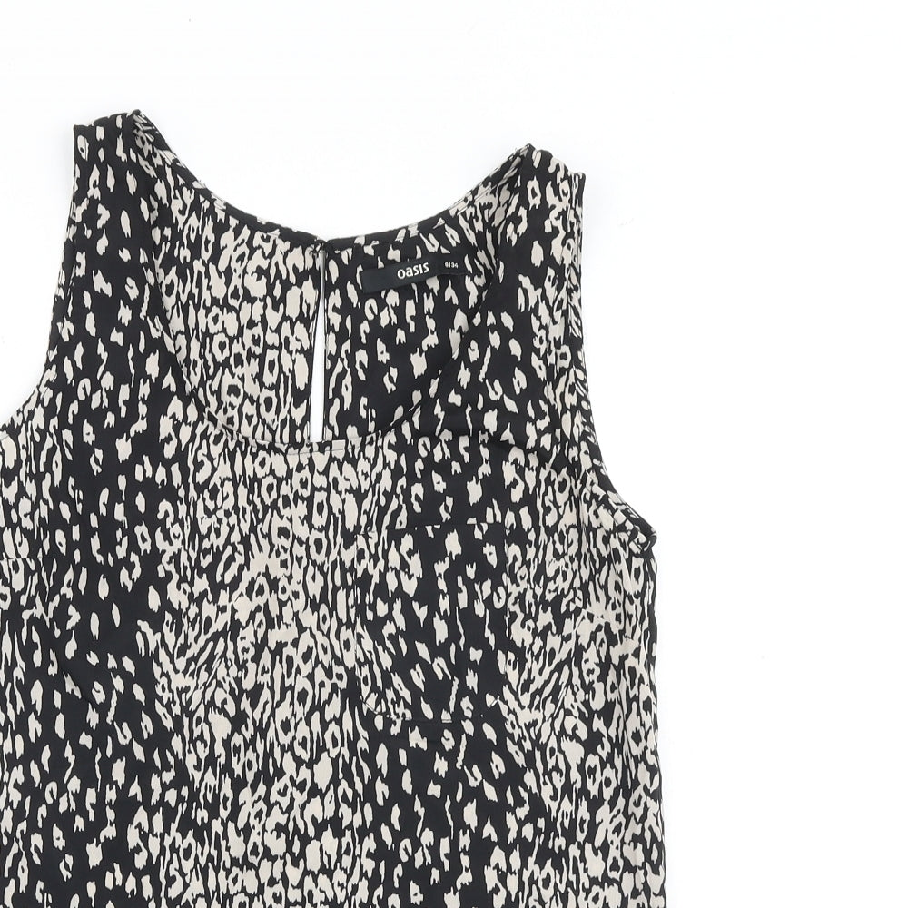 Womens UK Size 8 Oasis Black Basic Tank