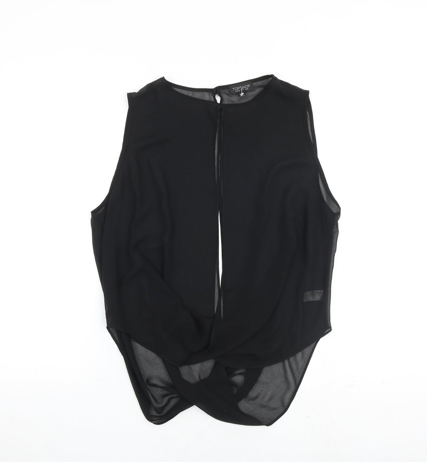 Womens UK Size 8 Topshop Black Basic Blouse