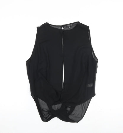 Womens UK Size 8 Topshop Black Basic Blouse
