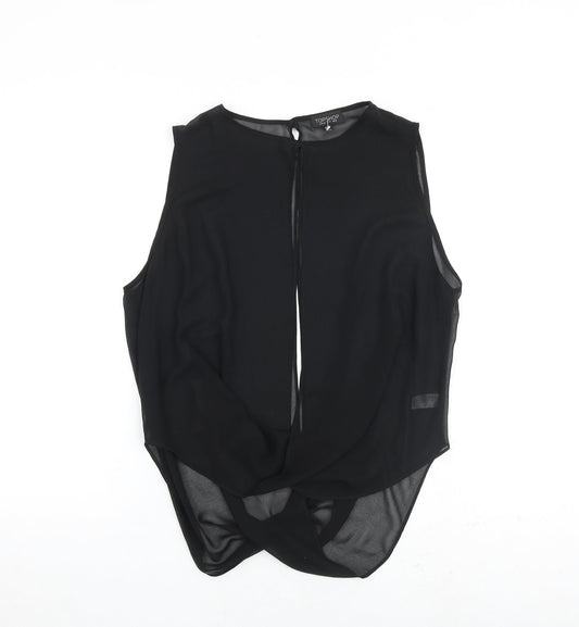 Womens UK Size 8 Topshop Black Basic Blouse