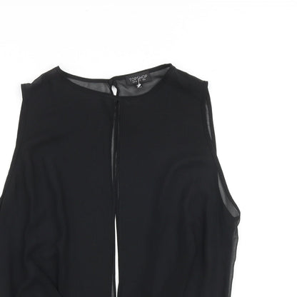 Womens UK Size 8 Topshop Black Basic Blouse