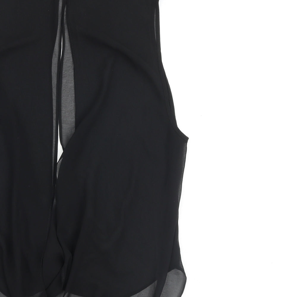 Womens UK Size 8 Topshop Black Basic Blouse