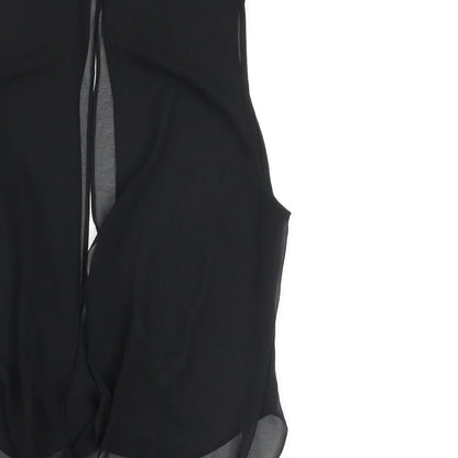 Womens UK Size 8 Topshop Black Basic Blouse