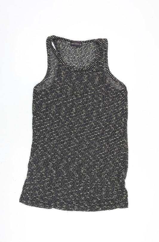 NEXT Womens Black Polyester A-Line Size 16 Round Neck Pullover