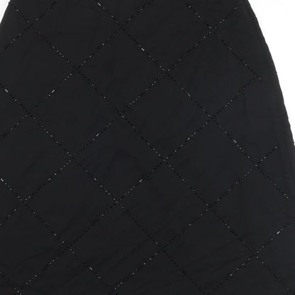 H&M Womens Black Polyester Flare Skirt Size 14 Zip