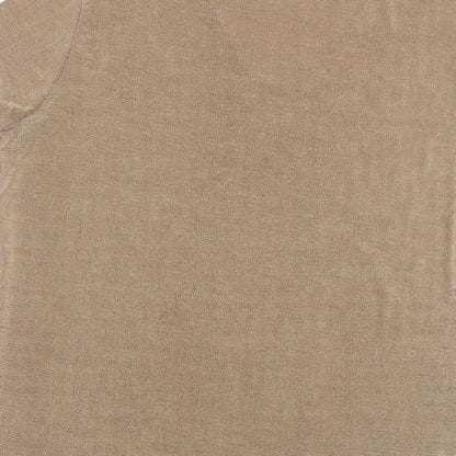 Classics Womens Brown Polyester Basic T-Shirt Size 12 Round Neck