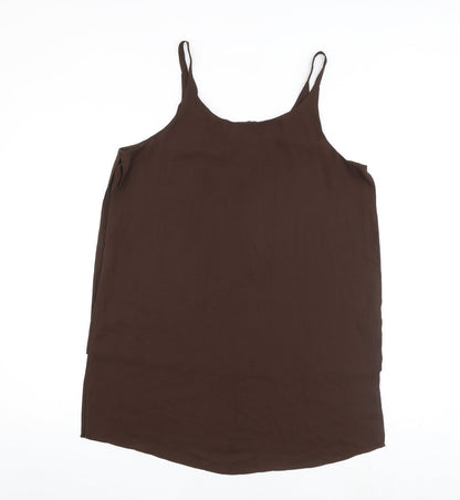 Womens UK Size 14 Dorothy Perkins Brown Basic Tank