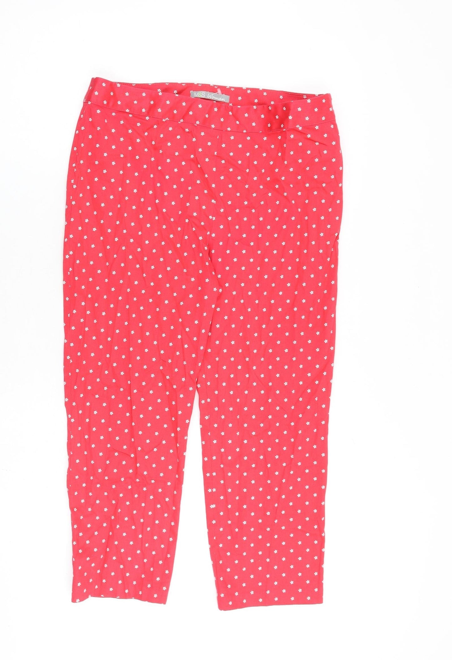 Womens UK Size 12 Marks and Spencer Regular Fit  Red Trousers