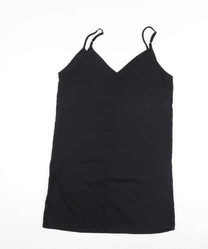 ASOS Womens Black Polyester Tank Dress Size 10 Scoop Neck Pullover