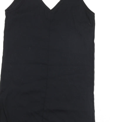 ASOS Womens Black Polyester Tank Dress Size 10 Scoop Neck Pullover