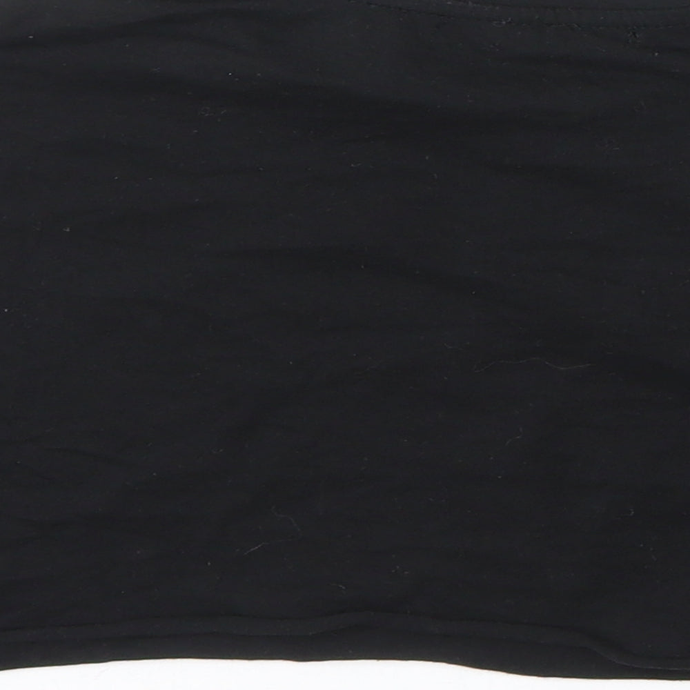 Womens UK Size XS Pull&Bear Black Cropped T-Shirt