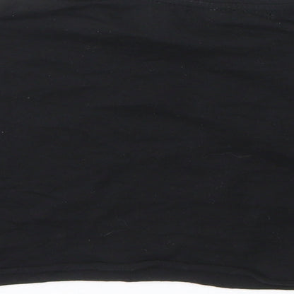 Womens UK Size XS Pull&Bear Black Cropped T-Shirt