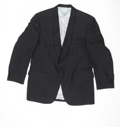 Angelo Moretti Mens Black Polyester Jacket Suit Jacket Size 42 Regular