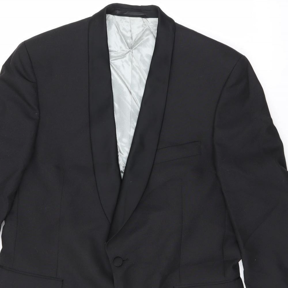 Angelo Moretti Mens Black Polyester Jacket Suit Jacket Size 42 Regular