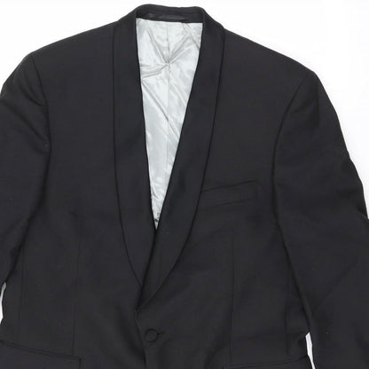 Angelo Moretti Mens Black Polyester Jacket Suit Jacket Size 42 Regular