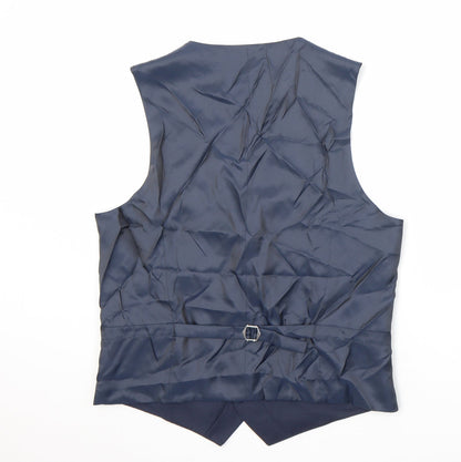 Autograph Mens Blue Wool Jacket Suit Waistcoat Size 40 Regular