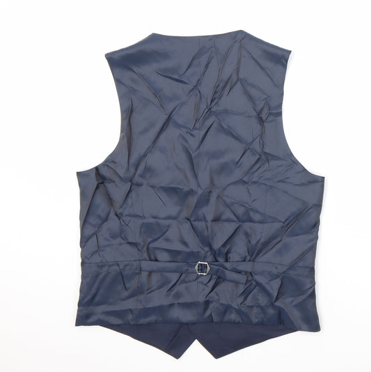 Autograph Mens Blue Wool Jacket Suit Waistcoat Size 40 Regular