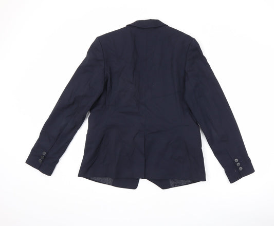 NEXT Womens Blue Polyester Jacket Suit Jacket Size 14