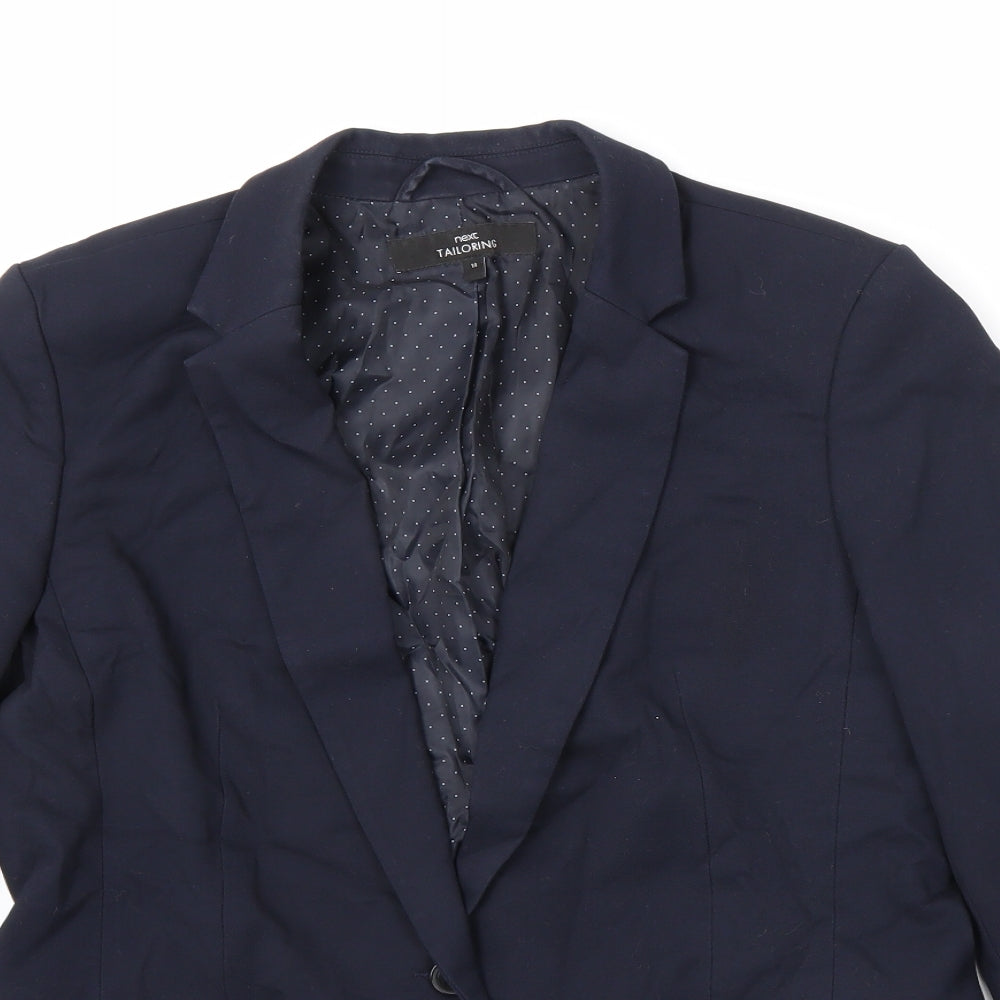 NEXT Womens Blue Polyester Jacket Suit Jacket Size 14
