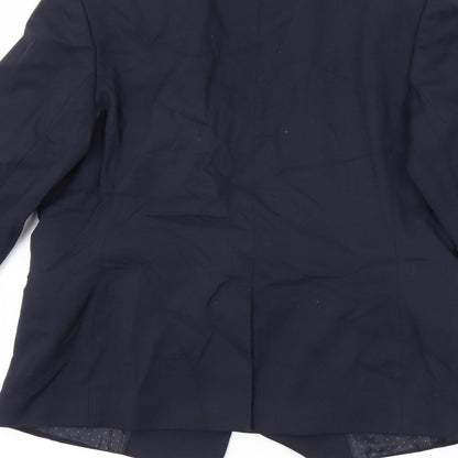 NEXT Womens Blue Polyester Jacket Suit Jacket Size 14