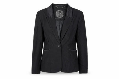 Jenni Button Womens Black Polyester Jacket Blazer Size 8