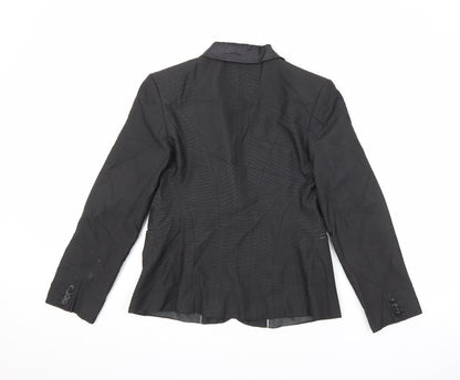 Jenni Button Womens Black Polyester Jacket Blazer Size 8