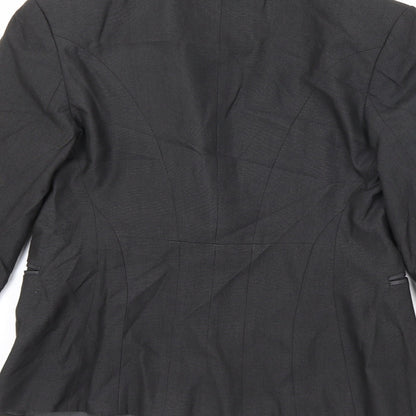Jenni Button Womens Black Polyester Jacket Blazer Size 8