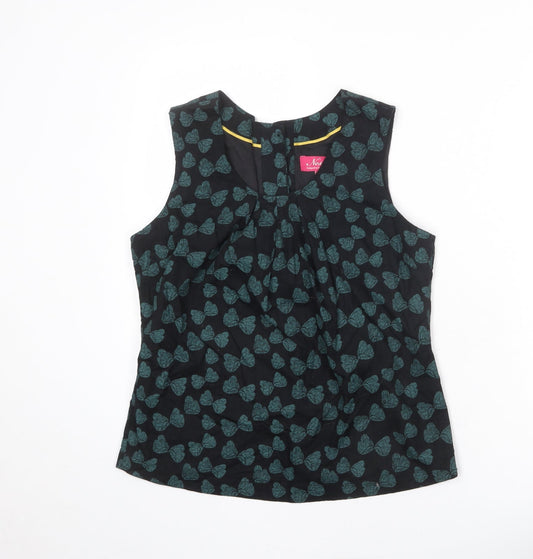 Womens UK Size S Ness Black Basic Tank