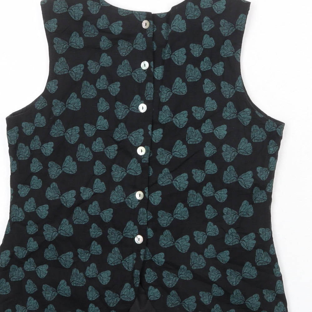 Womens UK Size S Ness Black Basic Tank
