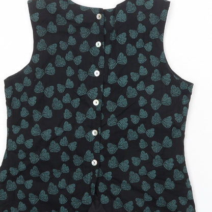 Womens UK Size S Ness Black Basic Tank