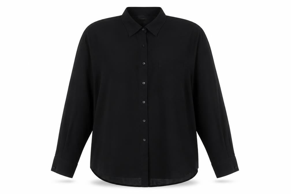 Womens UK Size S Glamorous Black Basic Button-Up