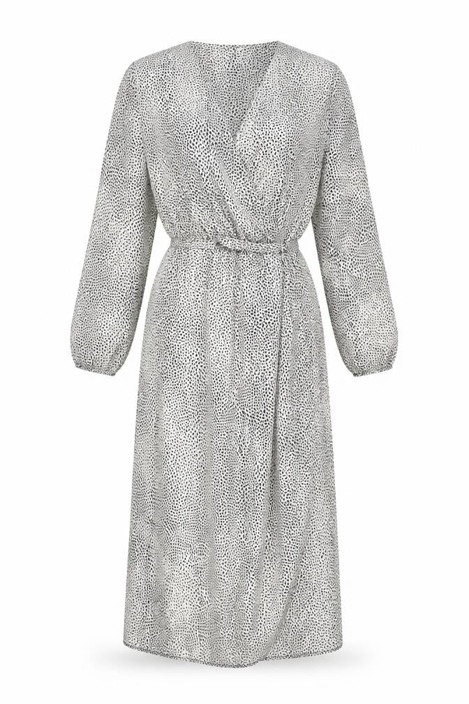 Lipsy Womens Beige Animal Print Polyester Wrap Dress Size 8 V-Neck Tie